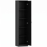 HOMCOM Dulap de bucătărie Slim cu 5 rafturi și spațiu interior reglabil, din lemn, 40x35x180 cm, negru | Aosom Romania