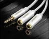 CABLU audio Ugreen, "AV134" stereo 3.5 mm jack (T) la 2 x 3.5 mm jack (M), 0.25 m, conectori auriti, alb "10739" (timbru verde 0.18 lei) - 69573038173