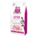 Cumpara ieftin Brit Care Kitten Healthy Growth &amp; Development, Pui și Curcan, hrană uscată fără cereale pisici junior, 7kg