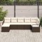 vidaXL Set de canapele pentru grădină 7 pcs Maro Rattan poli 3346468