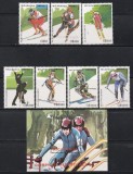 Nicaragua 1989 - Jocurile Olimpice - Albertville, PA, Serie + Colita, MNH, Nestampilat