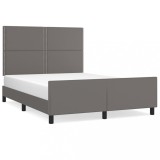 Cumpara ieftin Cadru de pat cu tablie, gri, 140x200 cm, piele ecologica