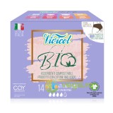 Absorbante de Zi (fara Aripioare) din Bumbac Organic si Hipoalergenic 4 picaturi 14buc
