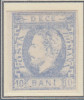 1872 LP 31c CAROL I CU BARBA10 BANI ULTRAMARIN IMPRESIUNE DEFECTUOASA T3, Nestampilat