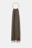 HUGO eșarfă de l&acirc;nă culoarea negru, uni, 50517623