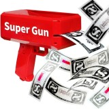 Cumpara ieftin Pistol de Aruncat Bani Pliante Supreme Money Gun Oem Rosu ABS 200 Bancnote Baterii AAA