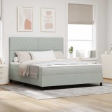 VidaXL Pat cu arcuri cu saltea Gri deschis 180 x 200 cm Catifea 3343262