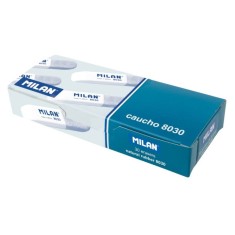 Set 30 Radiere MILAN 8030BG, Cauciuc Sintetic, Un Capat pentru Creion si Unul pentru Cerneala, Culoare Alb/Gri, Radiere din Cauciuc, Radiere si Gume d foto