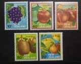 Noua Zeelanda 1983 fructe mere, nectarine ,kiwi, struguri serie neștampilata