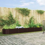 VidaXL Strat &icirc;nălțat de grădină Maro 400 x 80 x 44 cm Oțel