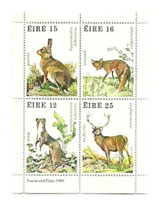 Irlanda 1980 - Fauna, animale, bloc neuzat foto