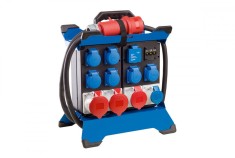 Prelungitor Stecky Duo 4 pentru santier cu 6 prize monofazice schuko 16A 250V. 1 priza monofazica CEE 3 poli 16A , 1 priza trifazica CEE 5 poli 16A ,