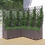 VidaXL Jardinieră de grădină cu spalier, maro, 120x120x136 cm, PP