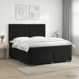 Cumpara ieftin Pat boxspring cu saltea cu headboard Negru 160 x 200 cm Catifea