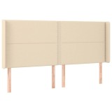Cumpara ieftin Tablie de pat cu aripioare, crem, 183x16x118/128 cm, textil