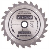 Disc, lama circular pentru lemn, 185 x 20, 24 dinti, Powermat