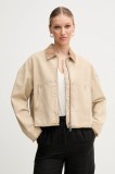 MAX&amp;Co. jachetă de bumbac culoarea bej, de tranzitie, oversize, 2516081013200