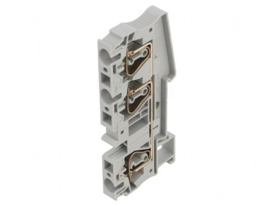 Conector &amp;Icirc;mbinare Șine 0,2-6mm2 3 Borne Gri 8.2mm foto