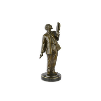 Vincent Van Gogh -statueta Art Deco din bronz pe un solclu din marmura BE-72 foto