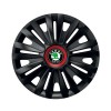 Set 4 capace roti Negre Cu Inel Rosu Royal R14 Compatibil Cu Skoda, Autohelix MSA
