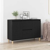 Bufet Negru Stejar 101x35x60 cm din Lemn Ingineresc vidaXL