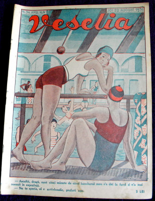Revista &amp;rdquo;VESELIA&amp;rdquo; &amp;ndash; Nr. 34 / 1936, ilustratii erotice art deco foto
