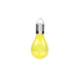 Lampa Solara LED Decorativa sub forma de Bulb, pentru exterior, suspendata, IP65, Ultron Galben, Flippy