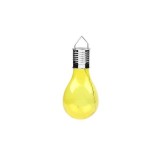 Lampa Solara LED Decorativa sub forma de Bulb, pentru exterior, suspendata, IP65, Ultron Galben, Flippy