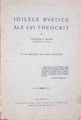 IDILELE RUSTICE ALE LUI THEOCRIT-TEODOR A. NAUM-265311 foto