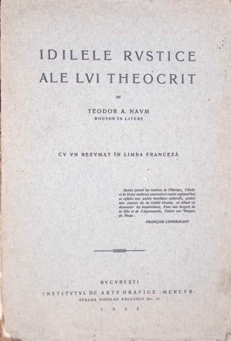 IDILELE RUSTICE ALE LUI THEOCRIT-TEODOR A. NAUM-265311