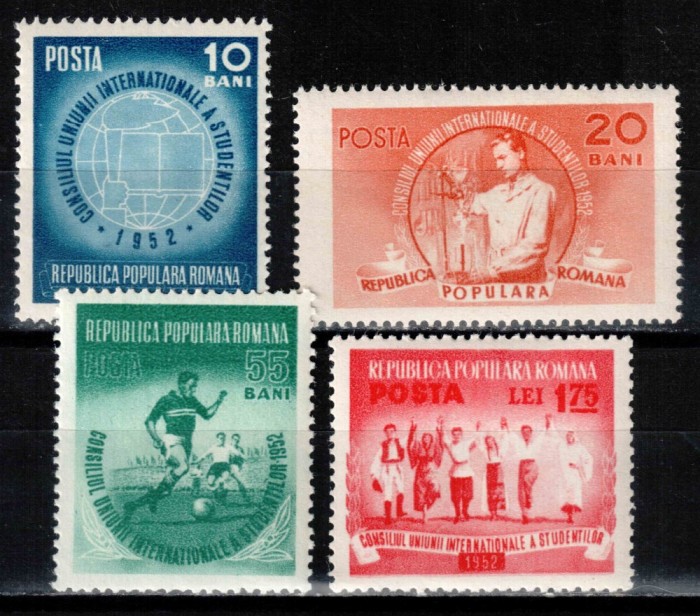 Romania 1952, LP 329, Uniunea Internationala a Studentilor, MNH!
