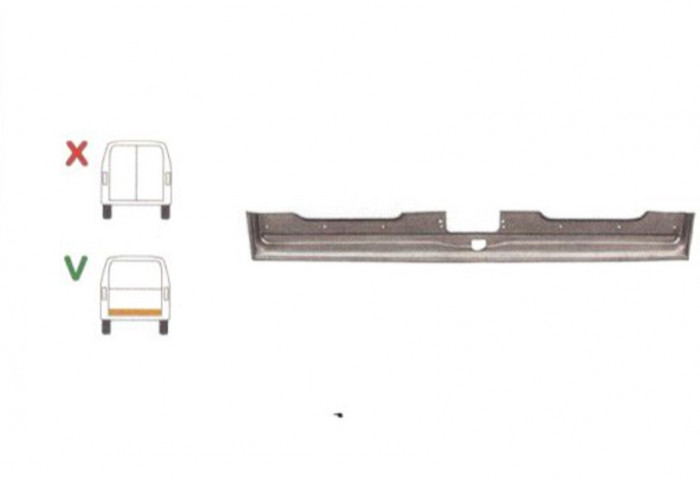 Element reparatie usa Ford TRANSIT (VE6/VE64/VE83), 10.1985-07.2000 pt modele cu haion, partea , pt haion;parte inferioara, jgheab; usa spate, 696292