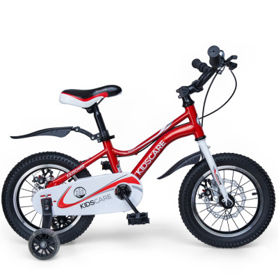 Bicicleta pentru copii 2-4 ani HappyCycles KidsCare, roti 12 inch, cu roti ajutatoare si frane pe disc, rosu for Your BabyKids foto