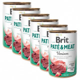 Conservă Brit Pat&eacute; &amp;amp; Carne de v&acirc;nat 6 x 400 g