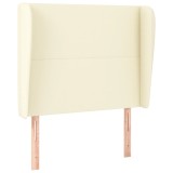 Cumpara ieftin Tablie de pat cu aripioare, crem, 103x23x118/128 cm, piele eco