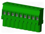Conector regletă de conexiuni deconectabilă AMPHENOL ANYTEK TS mufă mamă 15A 300V 9 pini verde