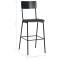 Scaune de bar, 4 buc., negru, placaj solid, otel - 8