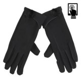 Manusi de Iarnă Negre pentru Ecran Tactil și Pompon Decorativ, CMCLASS
