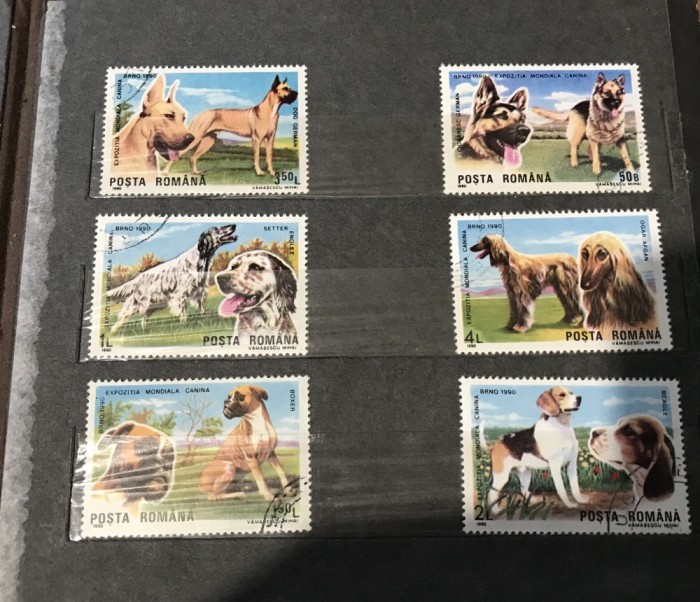 (1) Timbre Serii Romania Caini