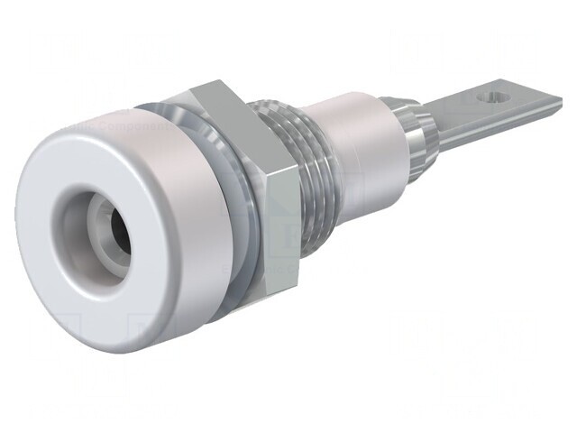 Soclu Banană 2mm 10A Albă Panou Izolație