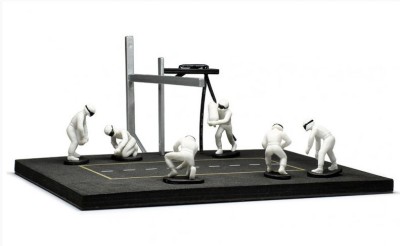 Macheta Pitstop crew F1 alb - IXO 1/43 (Set Formula 1 Pit Stop) foto