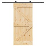 VidaXL Ușă glisantă cu set feronerie, 100x210 cm, lemn masiv de pin