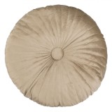 Pernă Decorativă, Velvet, Rotund, Bej, Diametru 38 cm, &Icirc;nălțime 10 cm, Oem