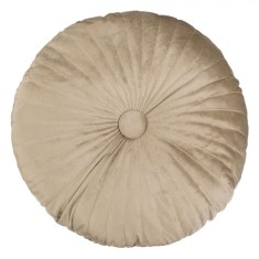 Pernă Decorativă, Velvet, Rotund, Bej, Diametru 38 cm, &Icirc;nălțime 10 cm