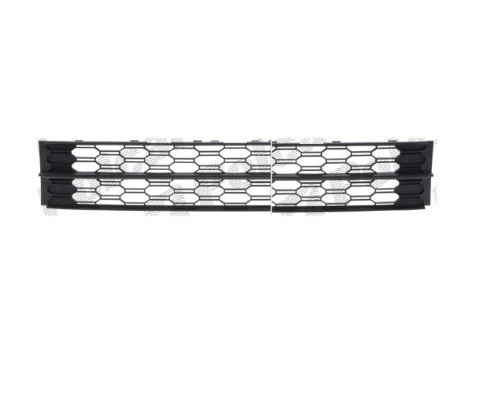 Grila bara protectie, spoiler Skoda Octavia Iii (5e), 03.2017-09.2020, montare fata, centrala, cu ornamente; negru, Negru lucios, RapidAuto