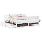 Cumpara ieftin Cadru de pat fara saltea, alb, 180x200 cm, lemn masiv pin