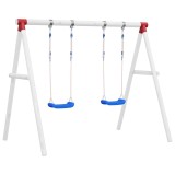 VidaXL Scaune de leagăn cu fr&acirc;nghii 2 buc. albastru 38x16 cm polietenă