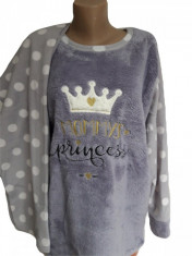 Pijama gri cocolino de dama &amp;#039;&amp;#039;Mommy&amp;#039;s princess&amp;#039;&amp;#039; cod 191 foto