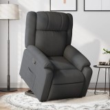 VidaXL Fotoliu rabatabil cu ridicare pe verticală, gri &icirc;nchis, textil
