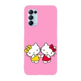 Husa compatibila cu Oppo A54 5G, Viceversa, model Hello Kitty and Mimmy White, Silicon, TPU, Transparent, Carcasa